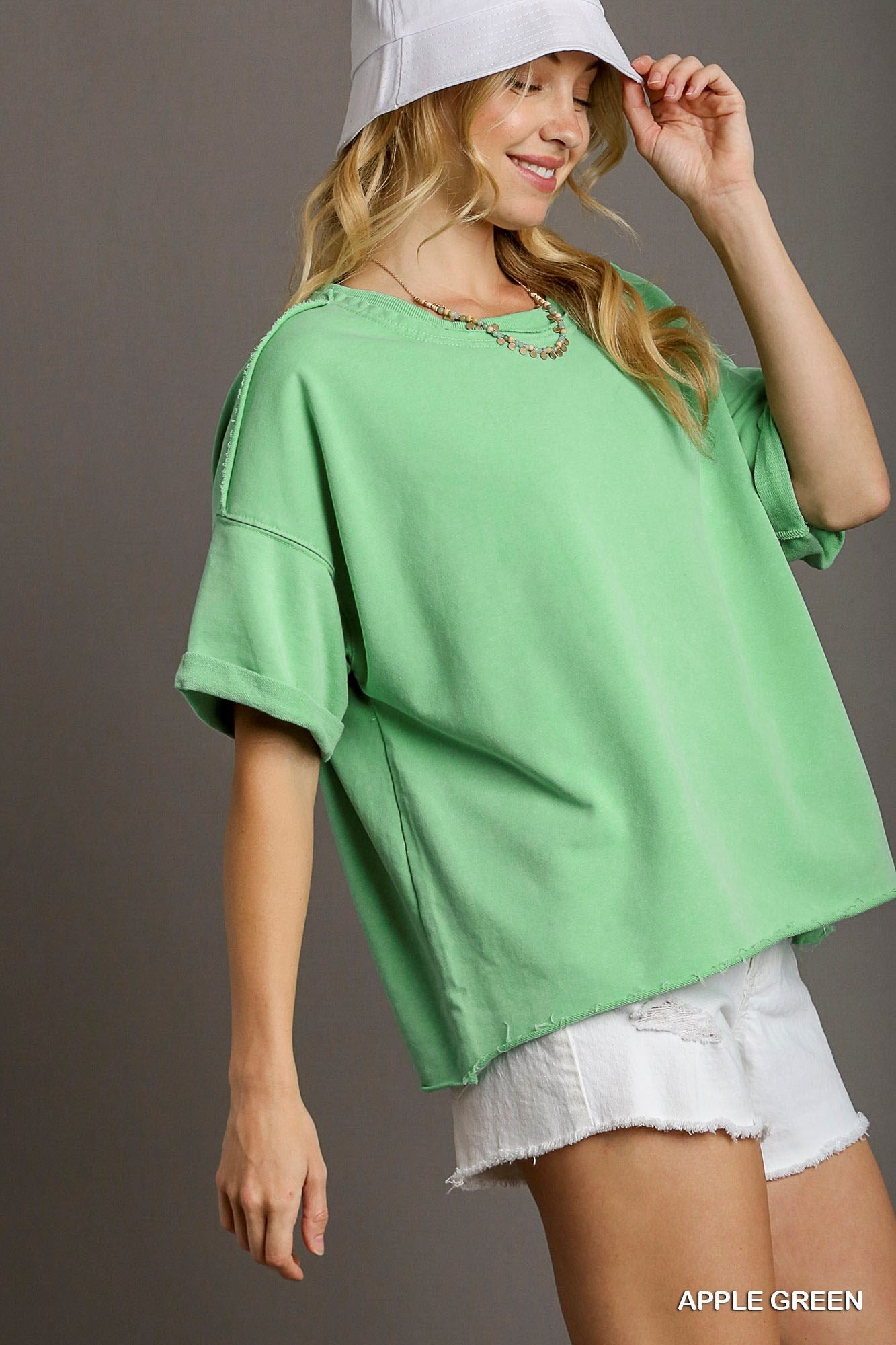 Green French Terry Top
