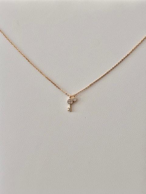 Small Key & Stud Necklace