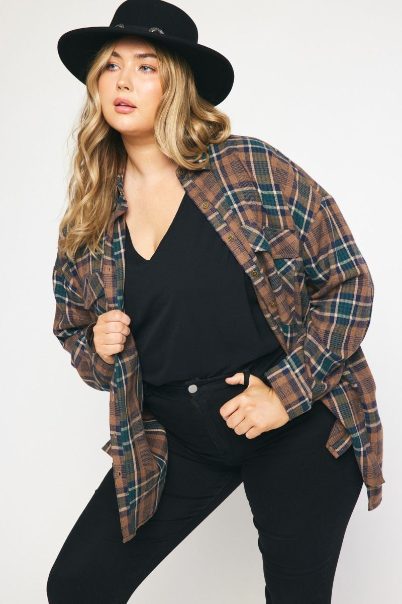 Checkered Flannel in Plus
