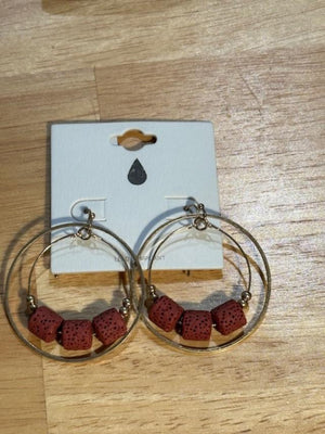 Double Hoop Cork Earrings