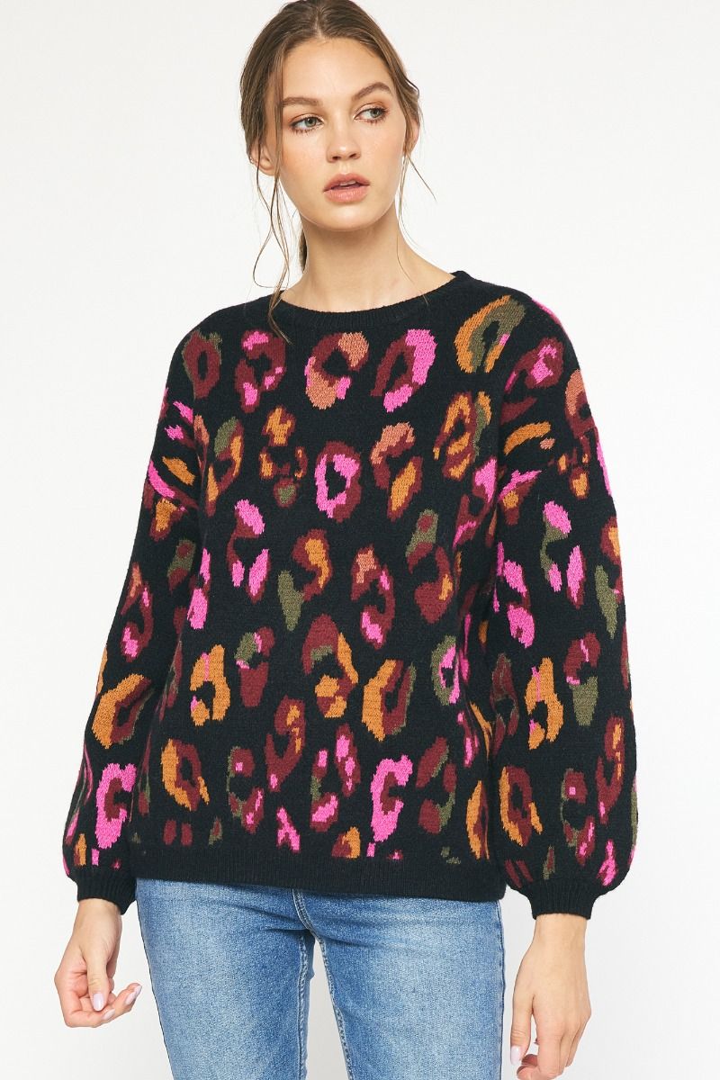 Black Multi-Colored Sweater