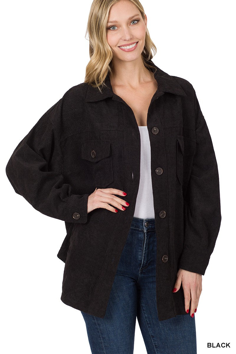 Oversized Button Front Shacket