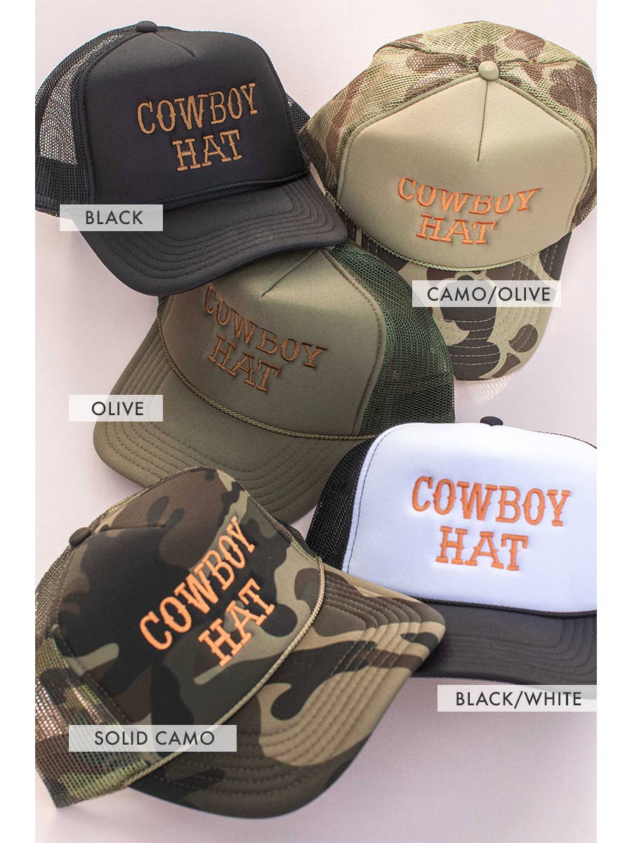 Cowboy Embroidered Trucker Hat