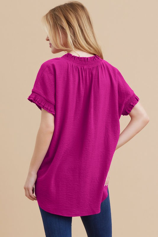 Frilled Short Sleeve Kimono Top