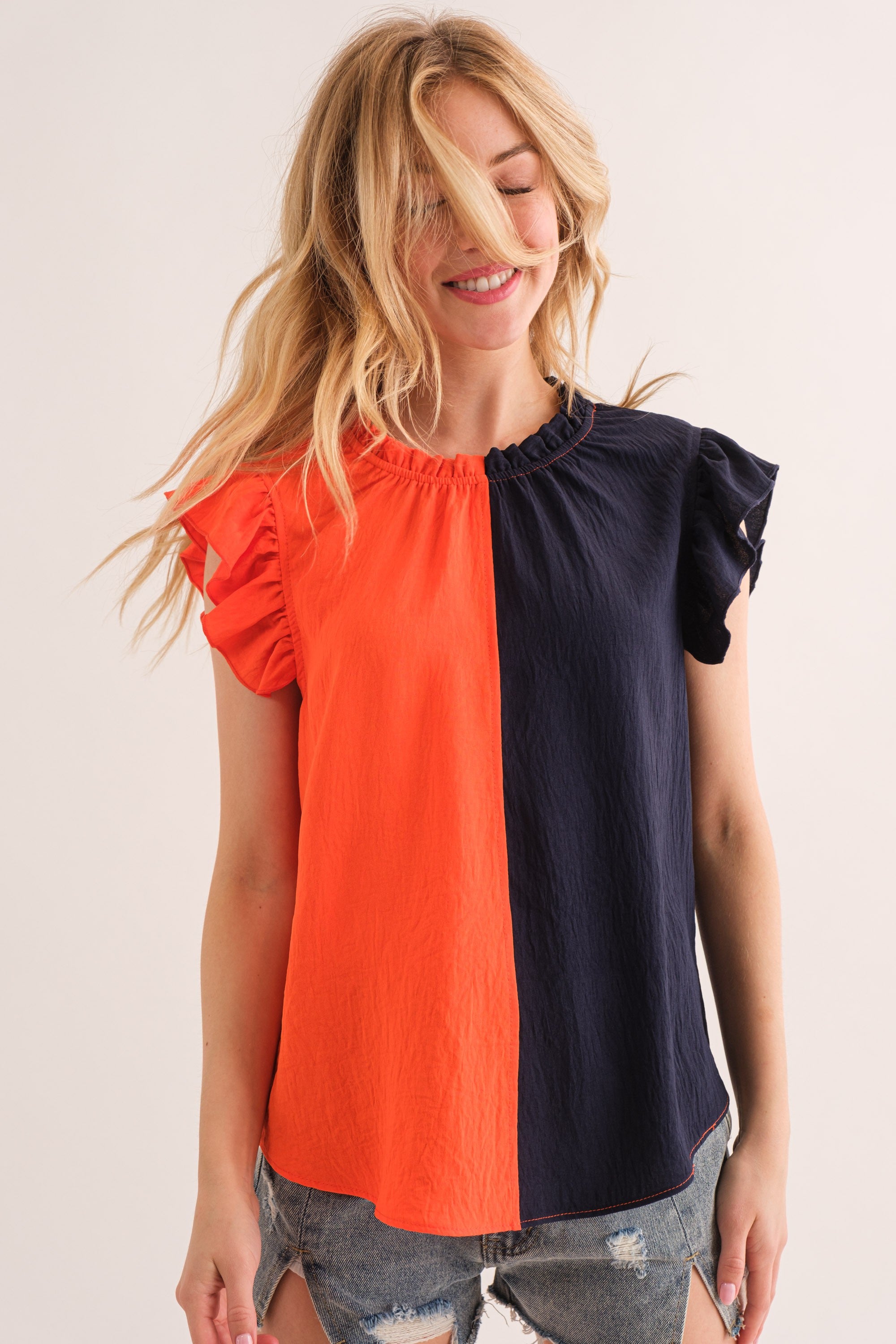 Color Block Game Day Top