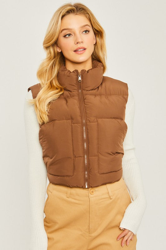 Cocoa Crop Puffer Vest