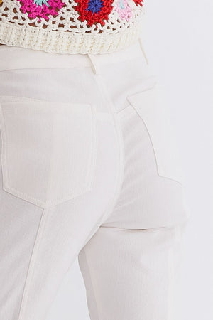 White High Waisted Pants