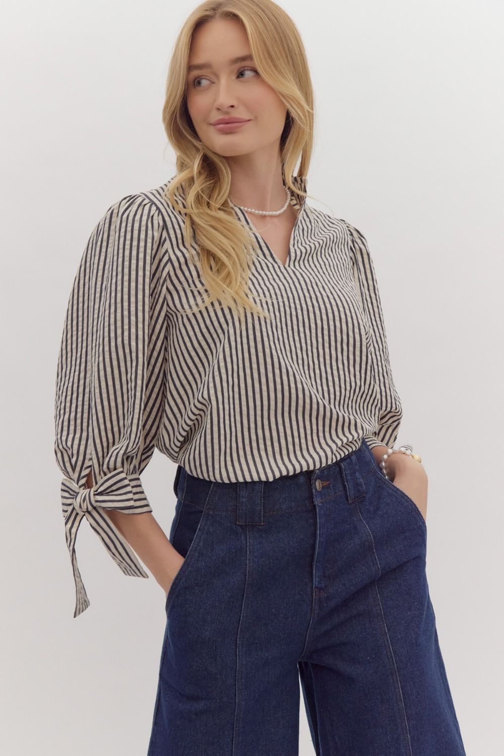 Olive Stripe Top