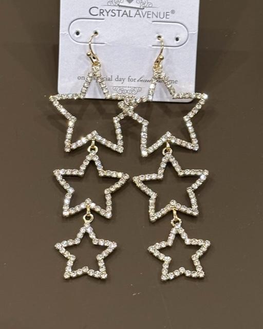 Mini Triple Star Earrings