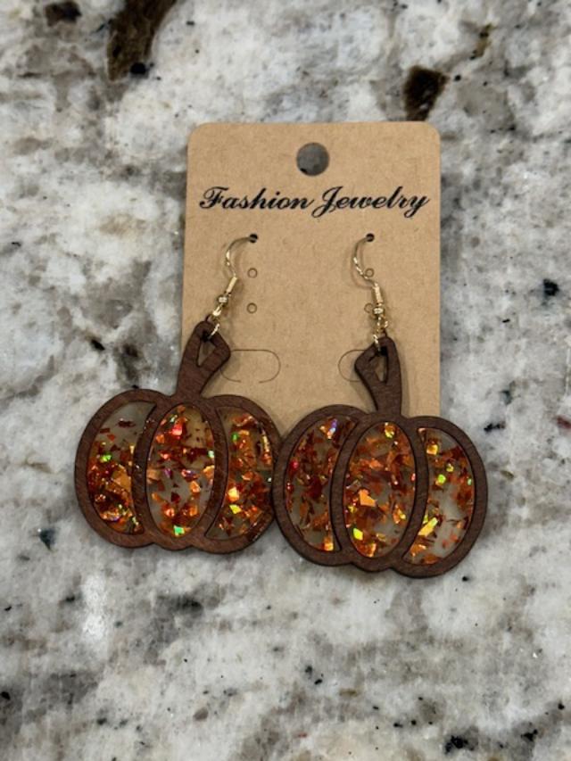 Autumn Fleck Pumpkin Earrings