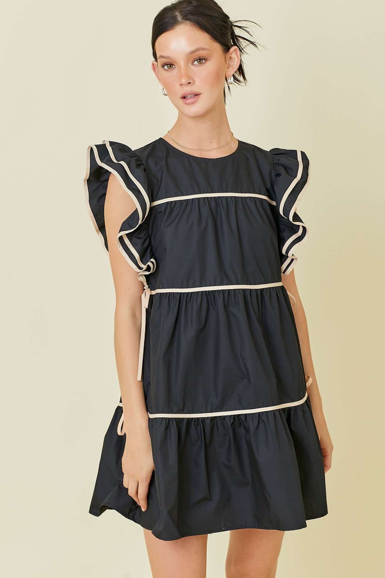 Double Ruffle Sleeve Dress