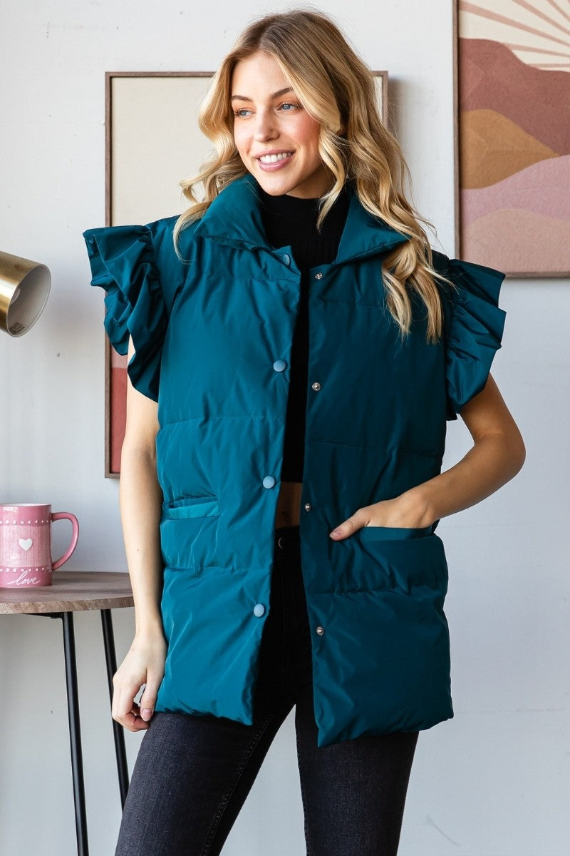 Ruffle Short Sleeve Vest