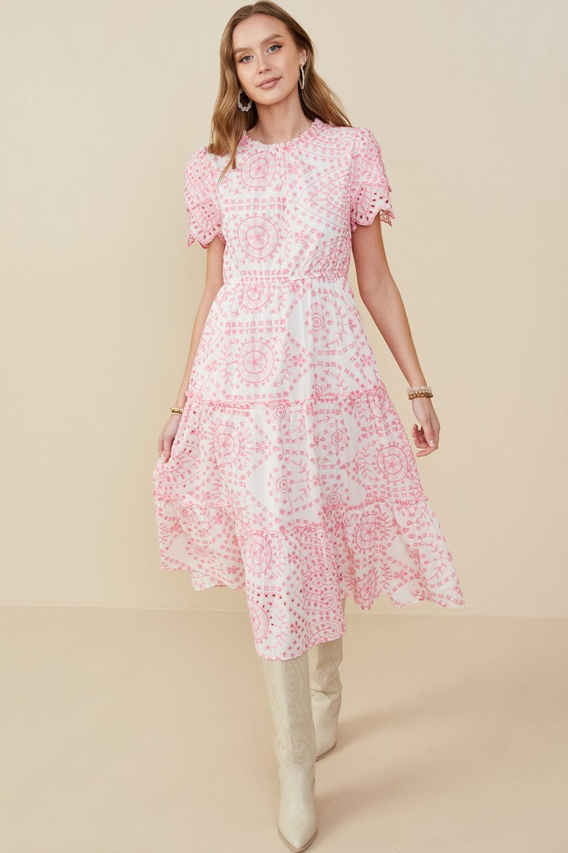Pink Eyelet Dress