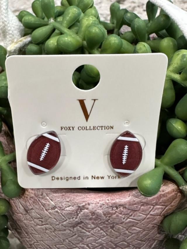 Acrylic Football Stud Earrings