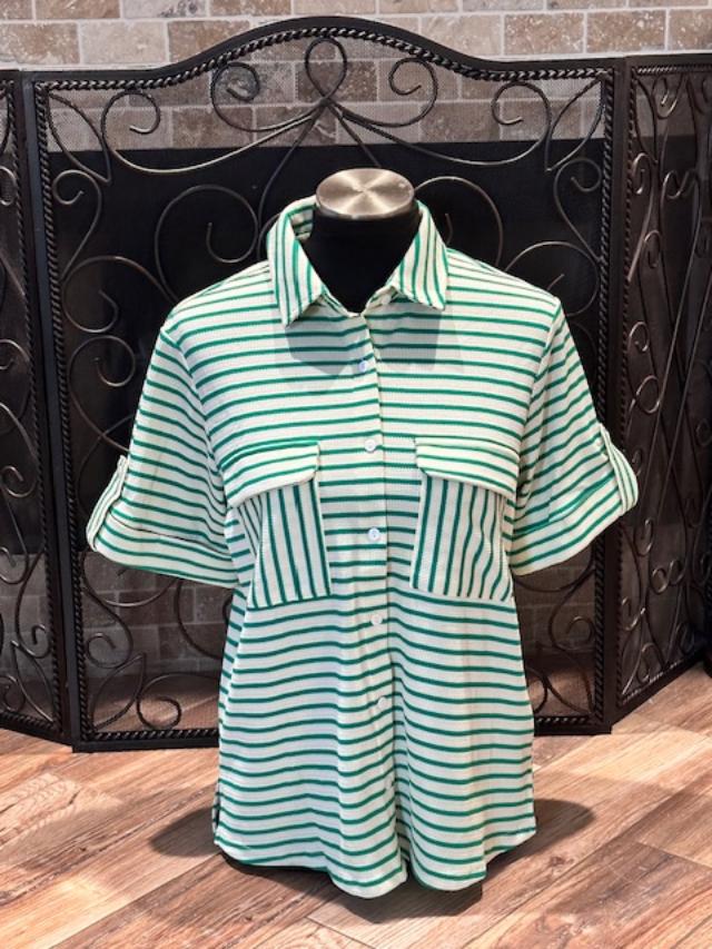 Green Stripe Top