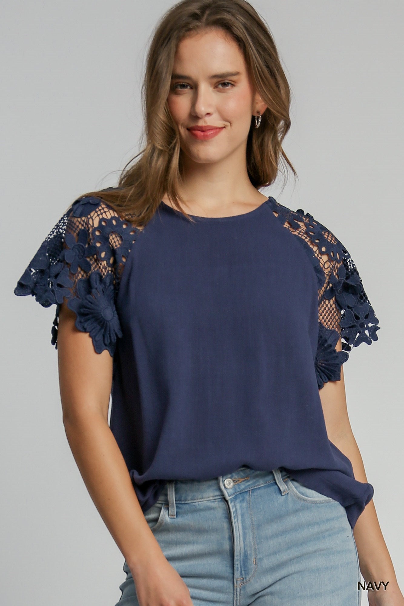 Linen & Lace Top