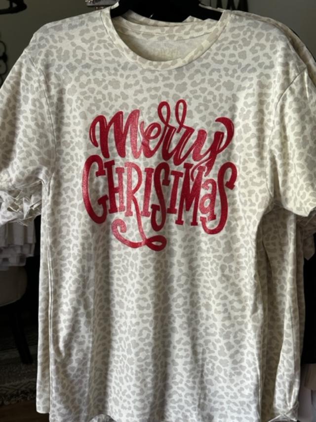 Merry Christmas Cheetah Tee