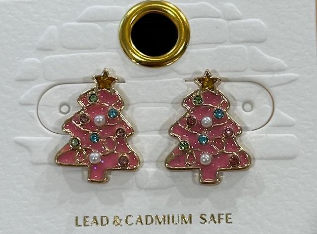 Petite Pink Tree Studs