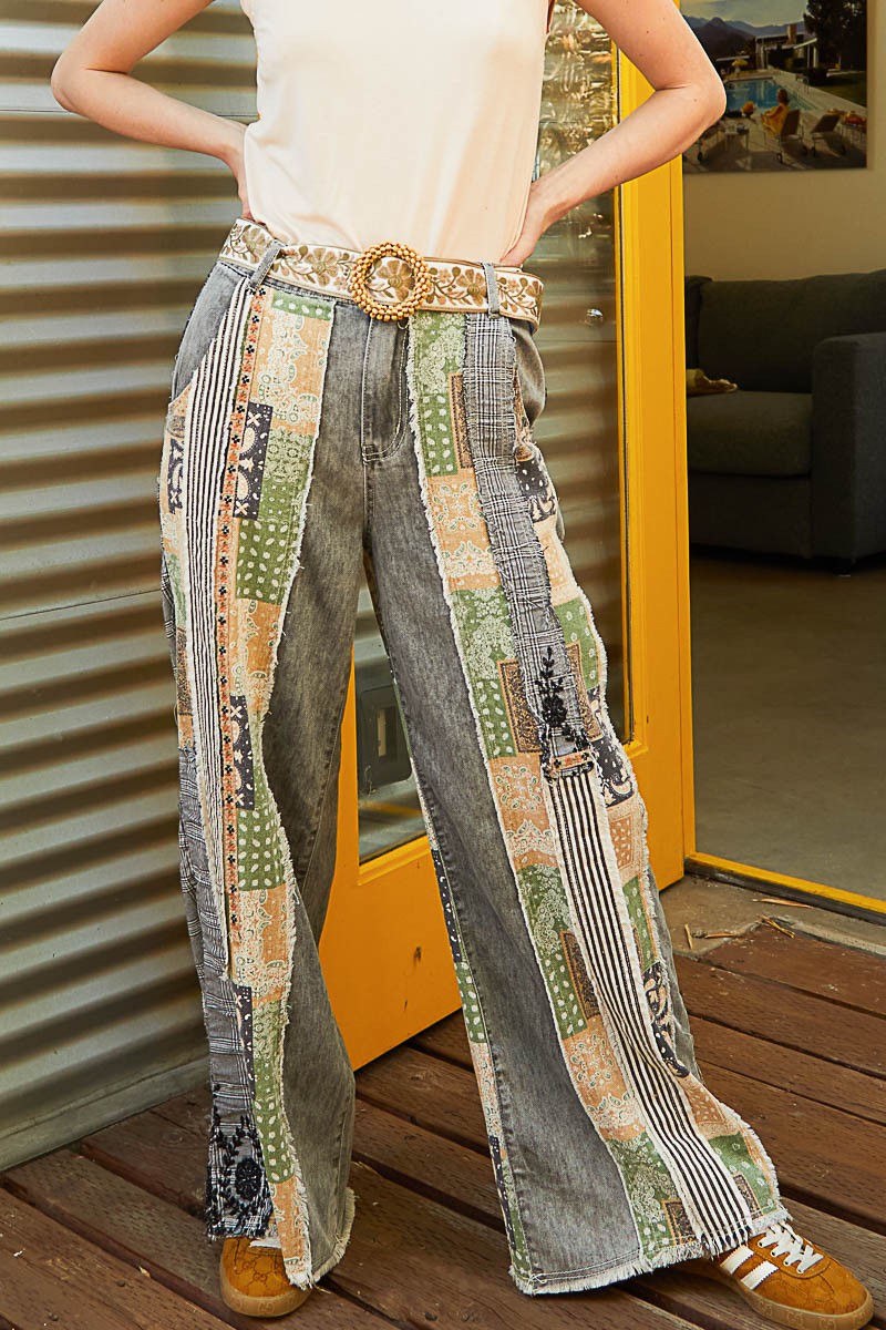 Patchwork Denim Pants