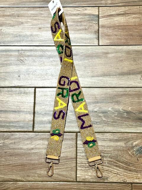 mardi gras beaded purse strap