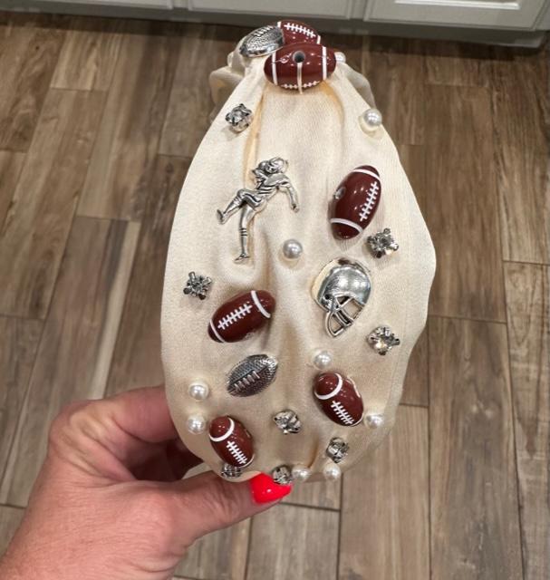 Off White Football Theme Headband