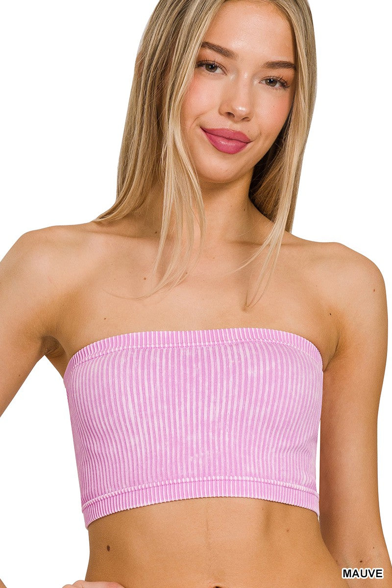 Mauve Ribbed Bandeau