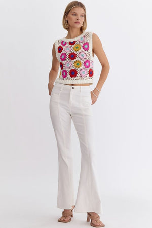 White High Waisted Pants