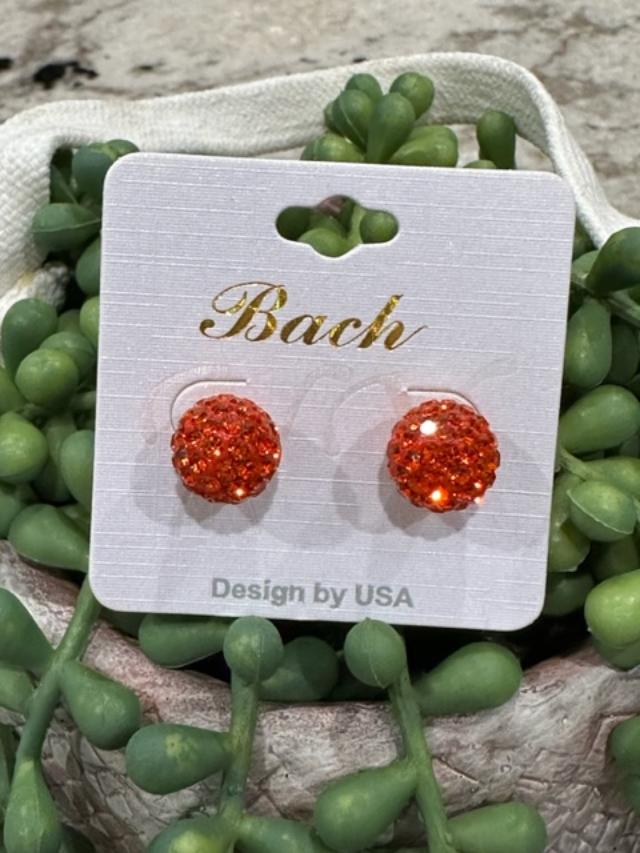 Orange Rhinestone Studs