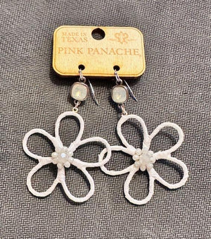 Pink Panache Rafia Flower Earrings