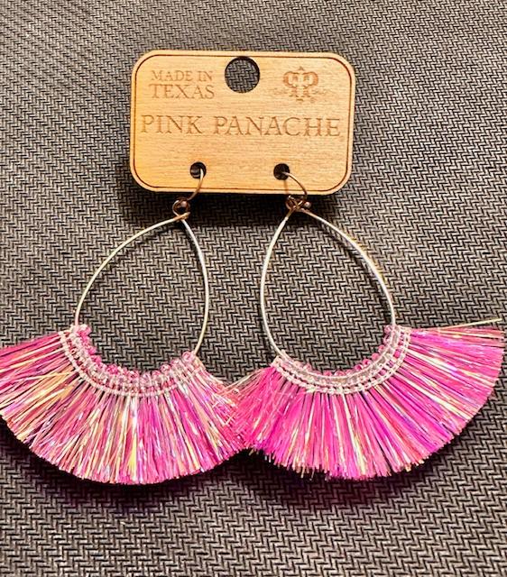 Pink Fringe Earrings