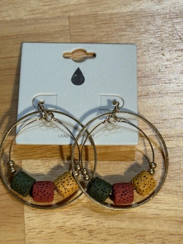 Double Hoop Cork Earrings