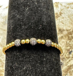 Rhinestone Bead Bracelet