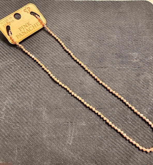 Short Taupe Glass Bead Necklace