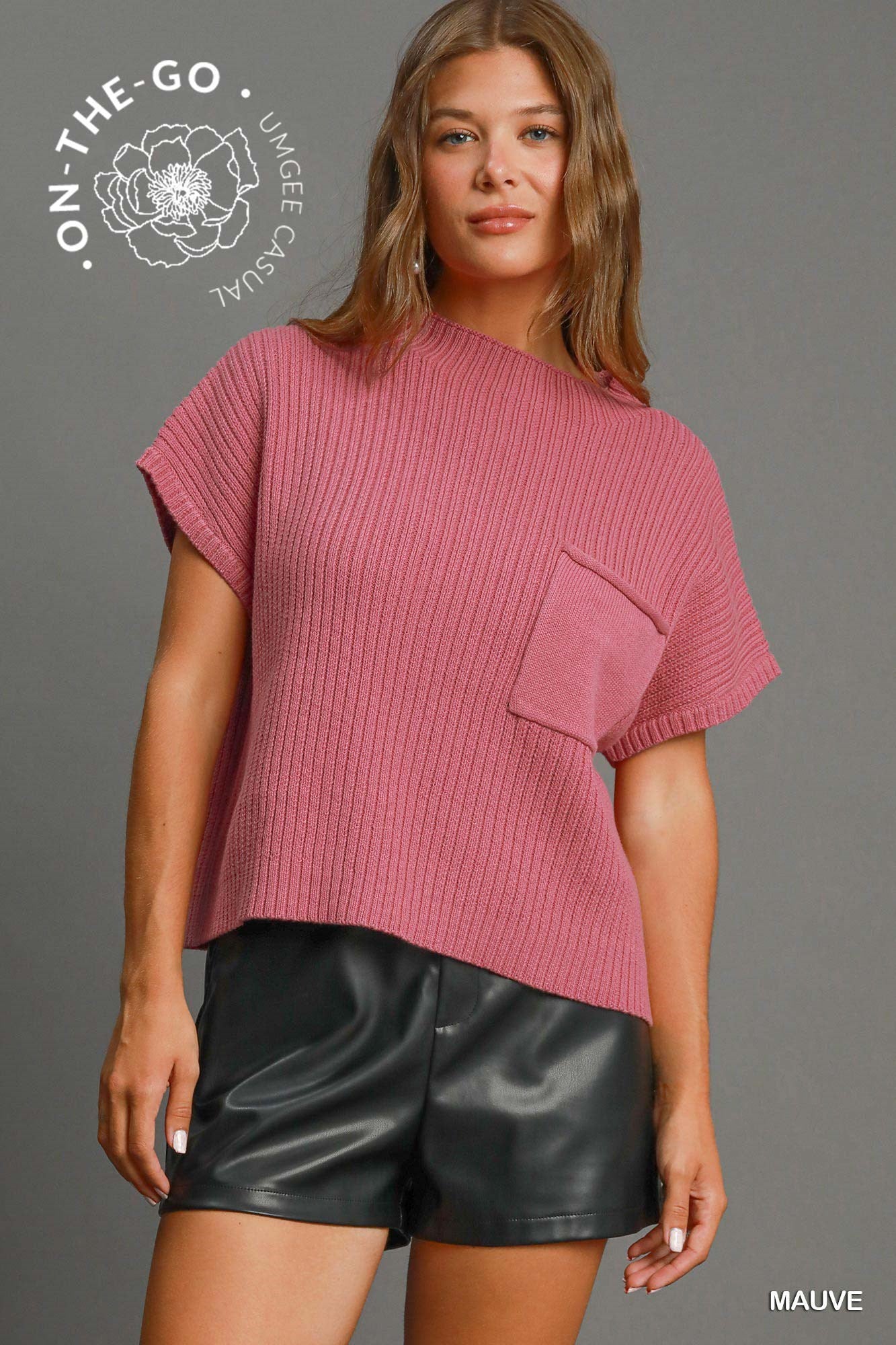 Mauve Oversize Knit Top