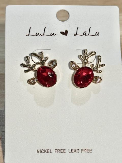 Reindeer Gemstone Studs