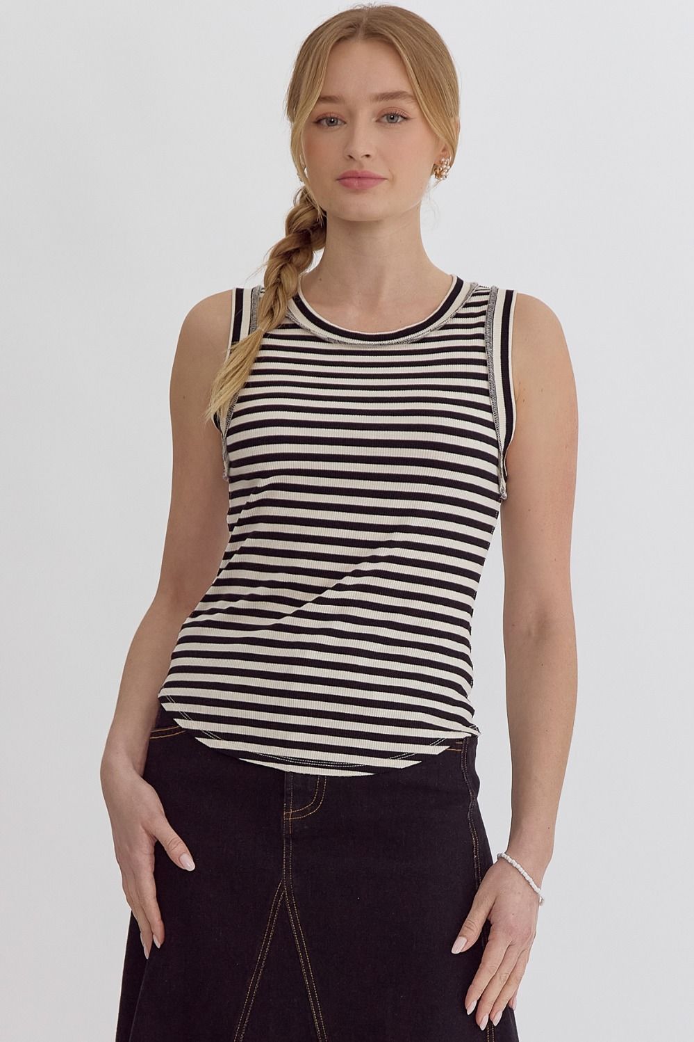 Black Striped Tank