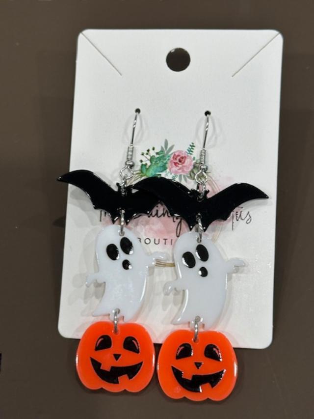 Bats, Pumpkins & Ghost Dangle Earrings
