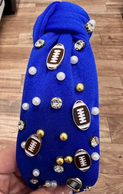 Blue Football Theme Headband