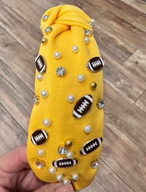 Gold Football Theme Headband