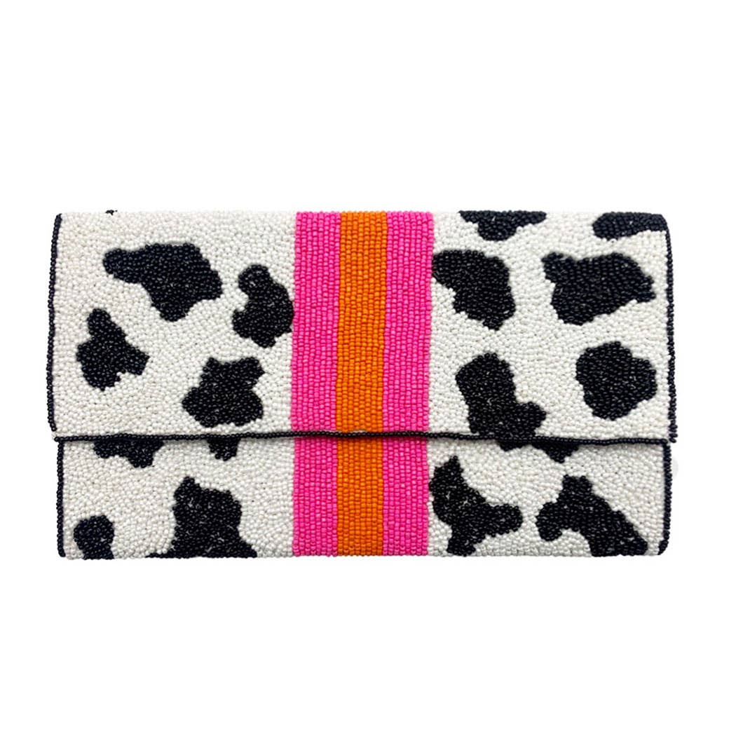 Cow Print Stripe Crossbody