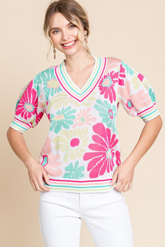 Flower Knit Top Cinco