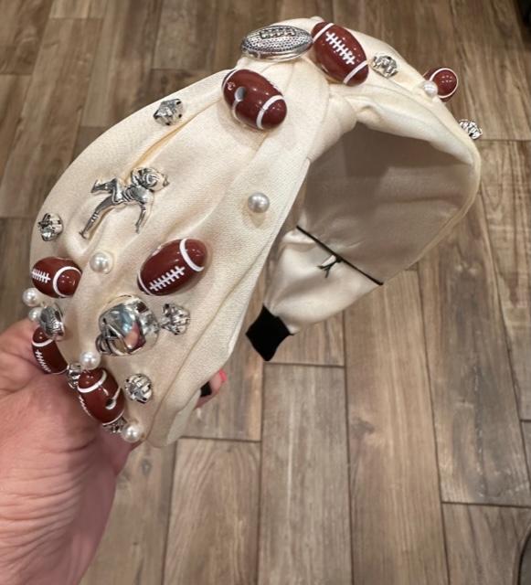 Off White Football Theme Headband