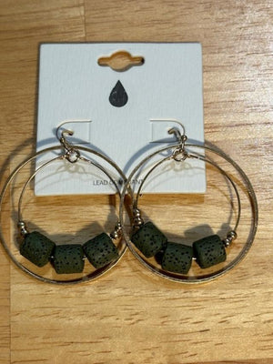 Double Hoop Cork Earrings