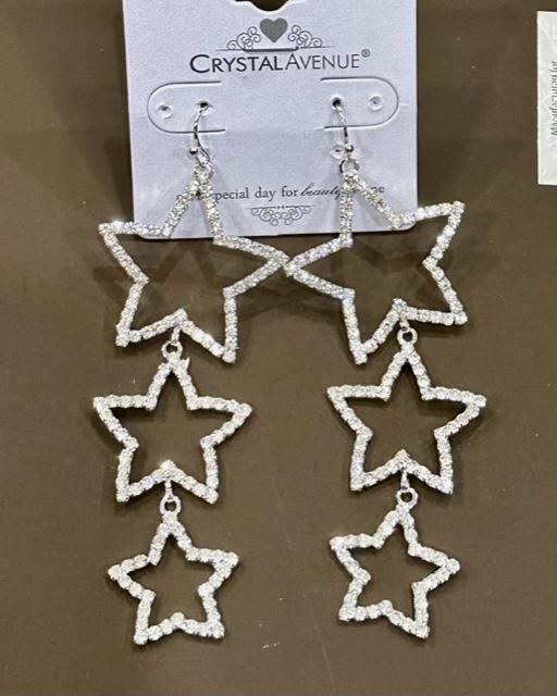 Mini Triple Star Earrings