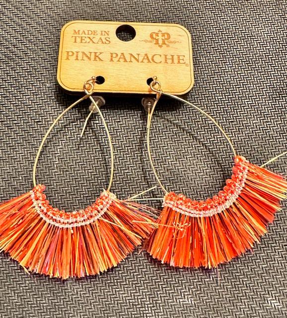 Orange Fringe Earrings