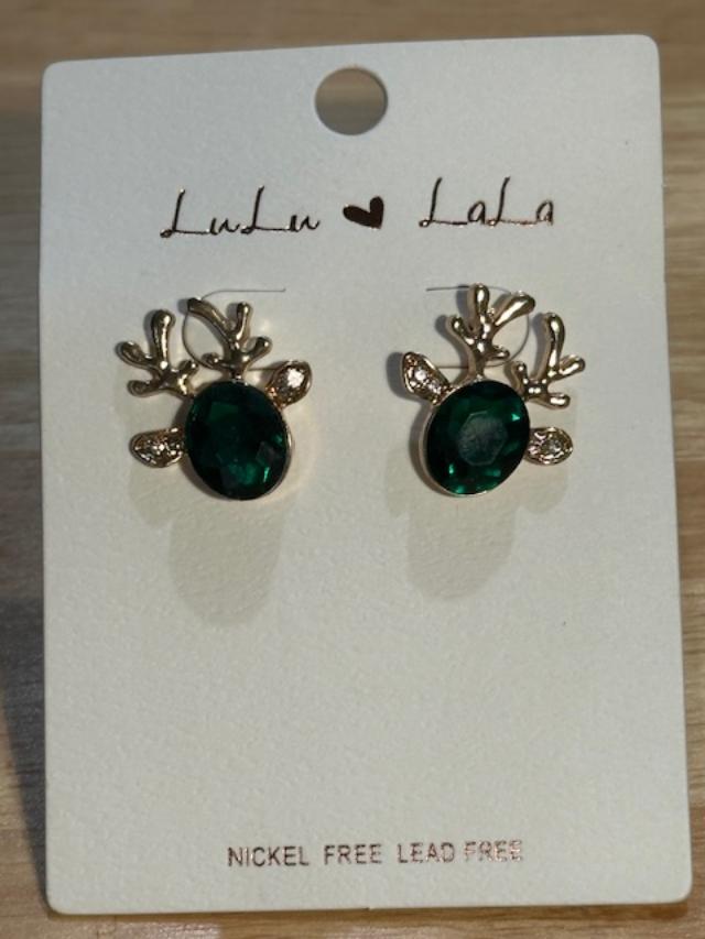 Reindeer Gemstone Studs