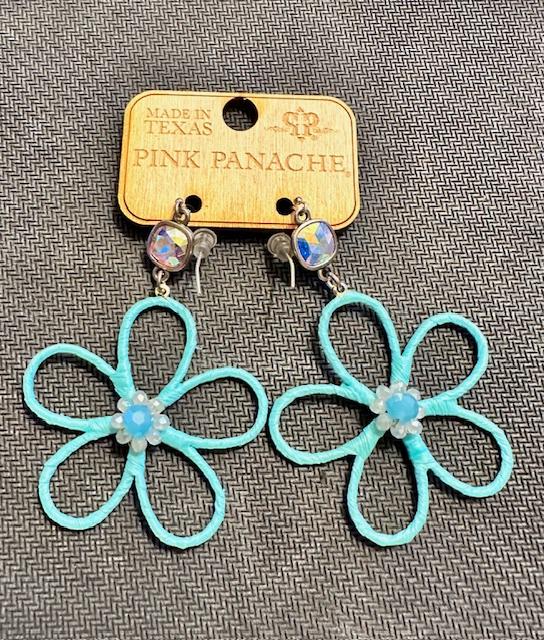 Pink Panache Rafia Flower Earrings