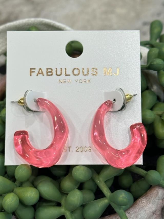 Color Drop Earrings Pink