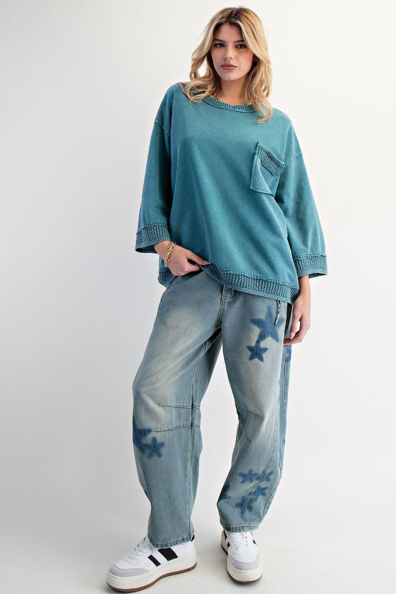 Mineral Washed Boxy Pullover