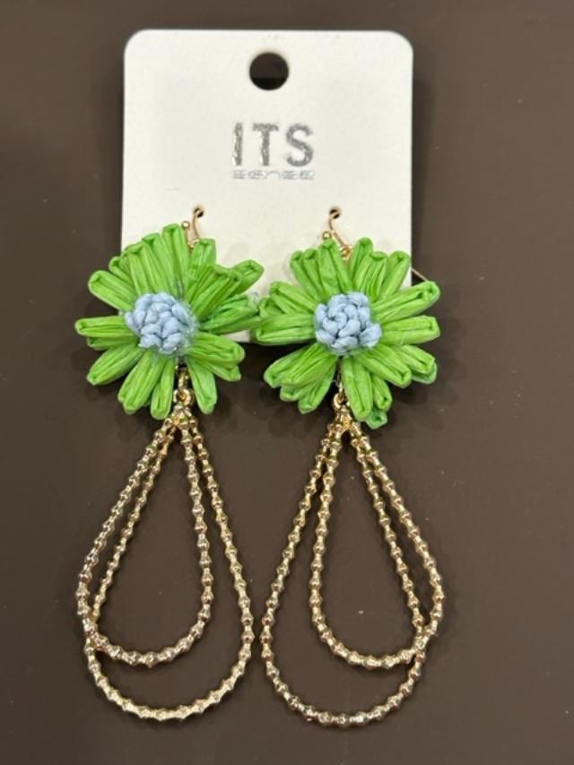 Rafia Flower Earrings